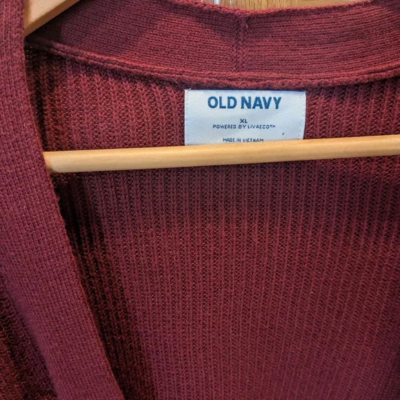 Women's Burgundy Open Front Cardigan - Old Navy - Size: XL - Picture 3 of 4
